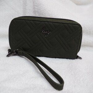 Whirly Matte Luxe VL RFID Wristlet Wallet in Olive Green - NWOT